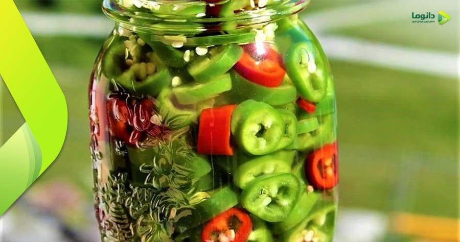 مراحل طرز تهیه ترشی فلفل خانگی